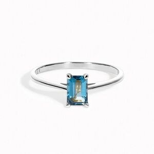 NWT Baguette Ring London Blue Topaz Silver - Charlotte